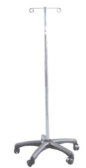 Deluxe I.V. Pole, 5-Leg, Plastic Base